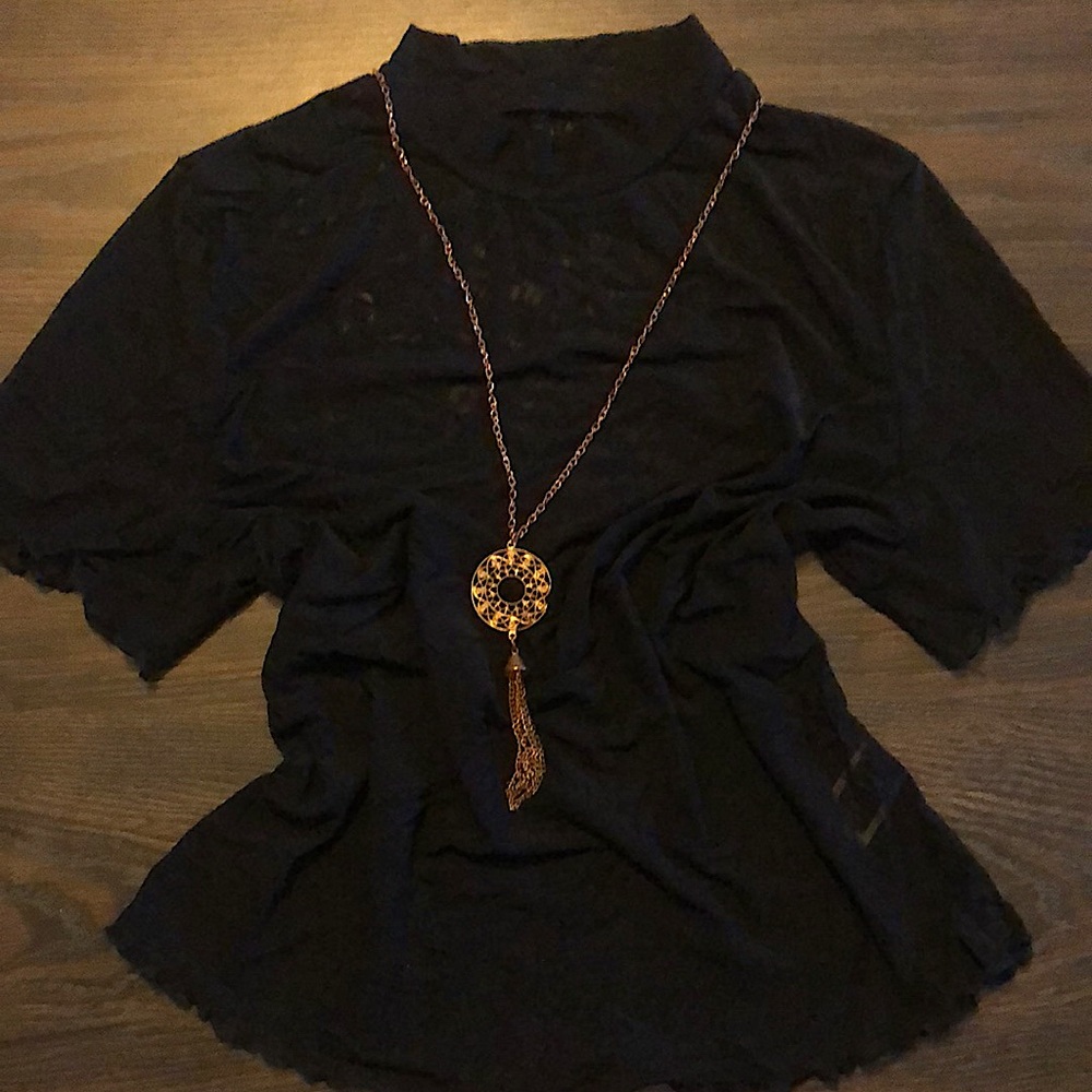 Black Mesh T-Shirt